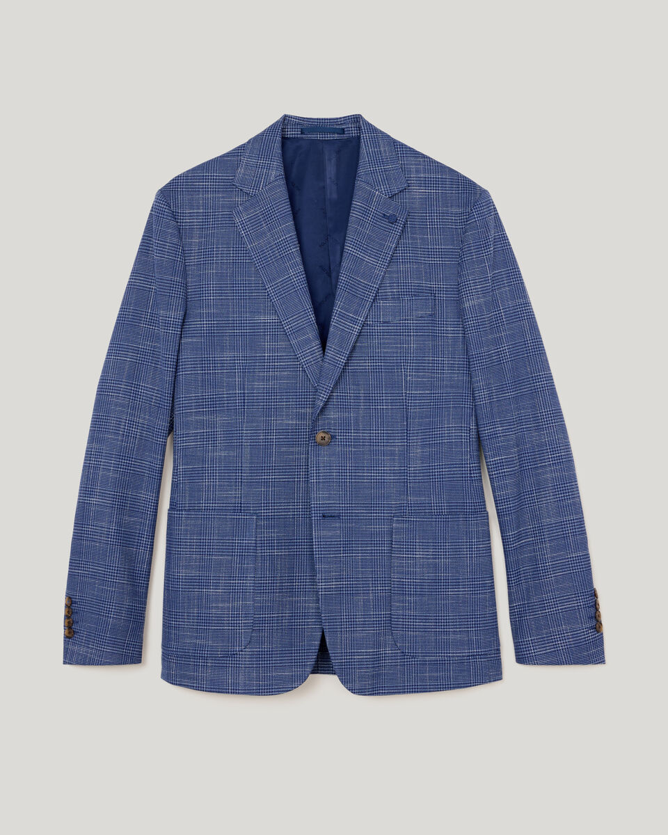 Prince of Wales Check Blazer, Navy, hi-res